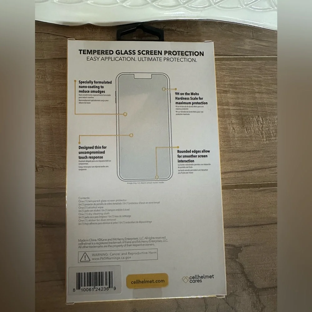 Cellhelmet Tempered Glass Screen Protector for iPhone 13/13 Pro/14